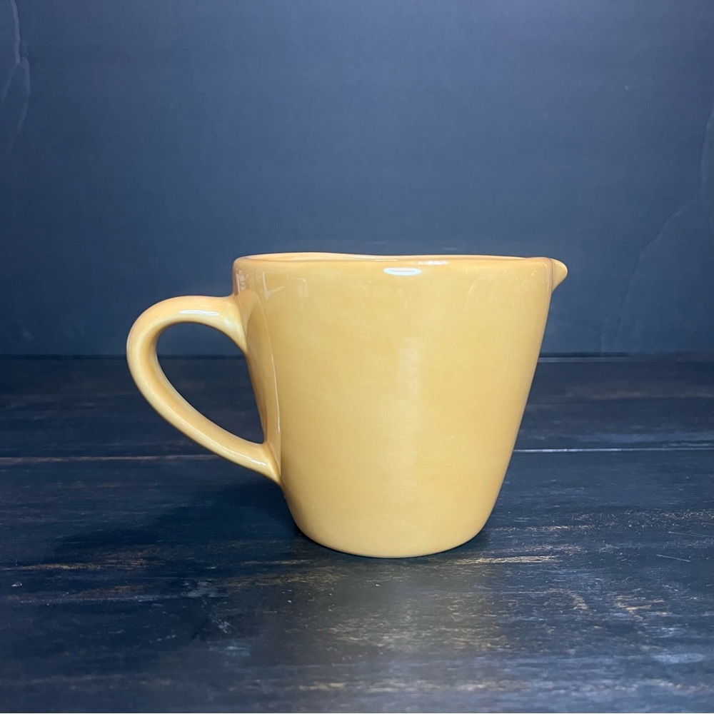 Pottery Barn Sausalito Amber Creamer Yellow Gold Stoneware 3 1/2 “